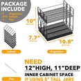 thumbnail image 6 of Pull Out Spice Rack Organizer for Cabinet, Heavy Duty Slide Out Seasoning Kitchen Organizer, Cabinet Organizer, with Labels, 5.2" W x10.75 D x10 H, 2 Drawers 2-Tier, 6 of 13