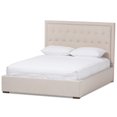 thumbnail image 1 of Baxton Studio Lit Plateforme de Rangement Grand Tufté en Beige, 1 of 7
