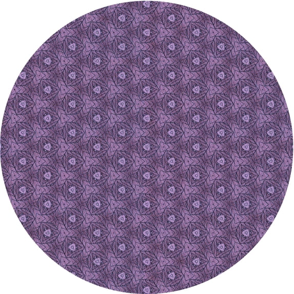 Ahgly Company Machine Washable Indoor Round Transitional Purple Jam Purple Area Rugs, 8' Round