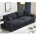 thumbnail image 2 of US Pride Furniture Luxe Living Room Sofa with Soft Corduroy Upholstery and 2 Toss Pillows Ample and Cozy 3 Seater Couch W89xD40.2xH31.9 Black, 2 of 4