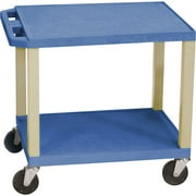 H. Wilson Tuffy Plastic 26" 2 Shelf Utility Cart Yellow and Nickel Small