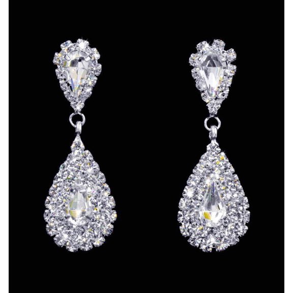 #16905 - Framed Pear Drop Earrings - 1.5"