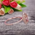 thumbnail image 6 of 8x6mm Oval Cut 2 Carat Big Morganite Engagement Ring Wedding Ring in 10k Rose Gold Halo Design Art Deco Personalized for Brides, 6 of 6