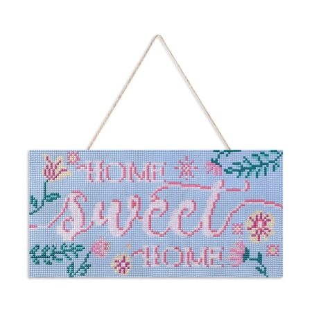 DIAMOND ART CLUB® Hanging Sign - Home Sweet Home, Diamond Painting Kit, Fun DIY Crafts for Adults, Square Diamond Art Canvas for Beginners, 6" x 12"