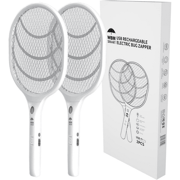 WBM Portable Handheld Insect Killer Fly Swatter Racket for Indoor and Outdoor, Pack of 2