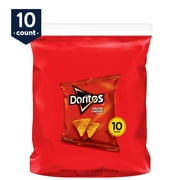 Doritos Nacho Cheese Flavored Tortilla Chips, 1 oz Bags, 10 Count