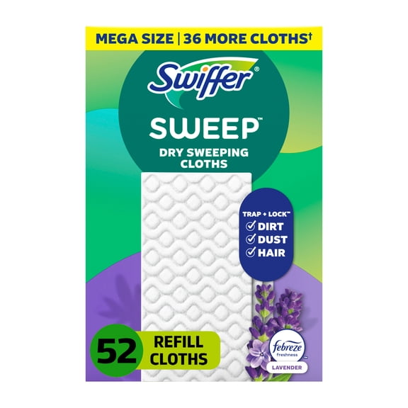Swiffer Sweeper Dry Pad Refill, Lavender Scent, 52  Count