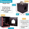 thumbnail image 3 of Litter Box Furniture Enclosure - Hidden  Litter House with Hinged Door, Nightstand & Side Table for Small Cats Dogs - Espresso Wood Cabinet, 3 of 8