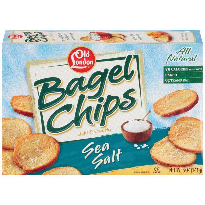Old London Bagel Chips Sea Salt 5 Oz (Pack of 12)