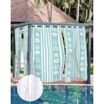 thumbnail image 7 of Outdoor Curtains for Patio Coral Turquoise and White Striped Waterproof Privacy Outside Curtains with 2 Tiebacks Grommet Top Pergola Curtains for Porch Cabana Gazebo 1 Panel, 54x95 inch, 7 of 7