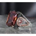 thumbnail image 3 of Roarsilver Passionate Beauty: 925 Sterling Silver Ring with Red Zircon Stone and Basket Weave Pattern | 13, 3 of 5