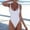White, variant on TrendVibe365 Swimwear for Women Strap Scoop Neck One-Piece Modest Solid Padded Romper Swimming Suits Push up High Waist Bikinis Tankinis for Holiday, Travel and Seaside