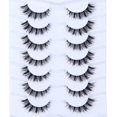 thumbnail image 1 of Pestañas postizas Wleec Beauty Cat Eye 12 mm, 7 pares de correas transparentes, 1 of 7