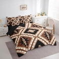 thumbnail image 3 of jejeloiu Rustic Farmhouse Cabin 7-Piece Twin Bedding Sets,Aztec Boho Geometric Bedding Comforter Set,Brown Rhombus Triangle Sheet Sets For Girls Boys,Luxury Bedroom Decor Reversible, 3 of 8