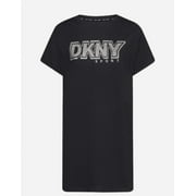 DKNY Women's Cotton Rhinestone Logo Short Sleeve T-Shirt Dress Black XL, $60 NWT
