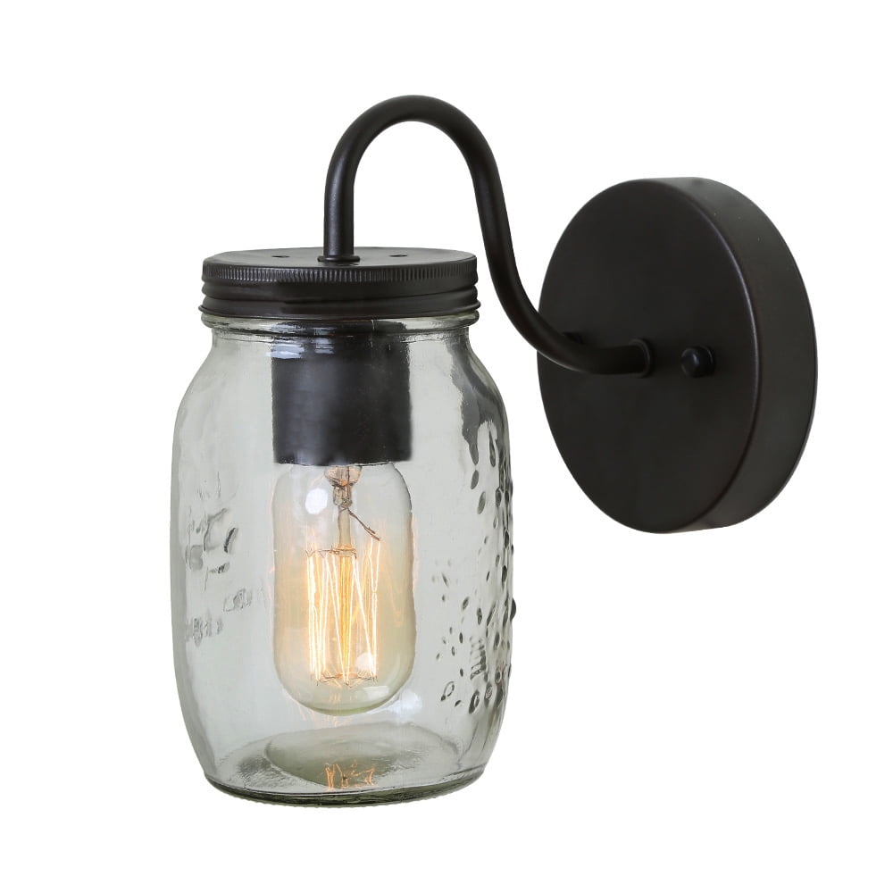 Lighting Ceiling Fans Lnc 1 Light Wall Sconce Glass Jar