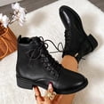 thumbnail image 2 of Puntoco Women's Chelsea Dress Boots Square Toe Ankle Boots for Women Lace Up Business Work Shoes Black 9.5, 2 of 7