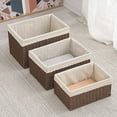 thumbnail image 3 of Carefully Handcrafted Rattan Storage Basket - Durable Friendly Woven Desktop Organizing Convenient Rattan Sorting Beige 31x21x15, 3 of 10