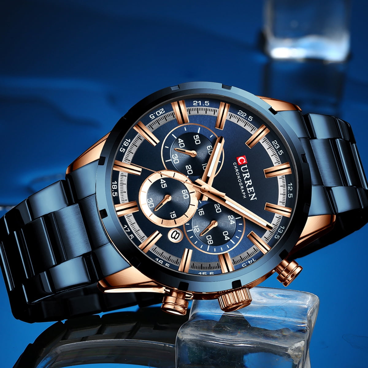 Curren Watches Curren 8355 Luxury Classic Business Quartz Men Watch 3atm Waterproof Large Case Big Dial Luminous Wrist Watch Calendar Minute Second Ch