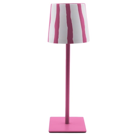 Portable and Rechargeable 11" Purple & White Striped Lamp with Multi Light Settings