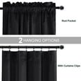 thumbnail image 5 of JIUZHEN Extra Long Velvet Curtains 108 inches - Soft Retro Blackout Velvet Drapes Room Darkening Thermal Insulated for Living Room/Gallery, 52W x 108L, 2 Panels with Tiebacks,Black, 5 of 10