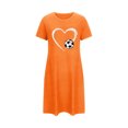 thumbnail image 4 of Lorytime Vintage Nightgowns for Women Knee Length Short Sleeve Nightdress Oversized Crewneck Heart Print Sleepshirts Sleepdress Pajamas Dress Comfy Soft Lounge Nightgowns Orange L, 4 of 5