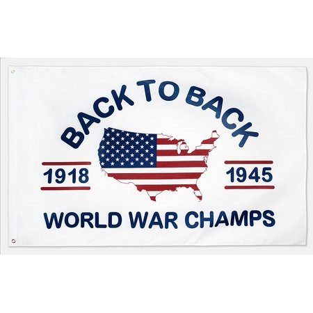Back to Back World War Champs Polyester Brass Grommets Outdoor Banner 3 X 5 FT