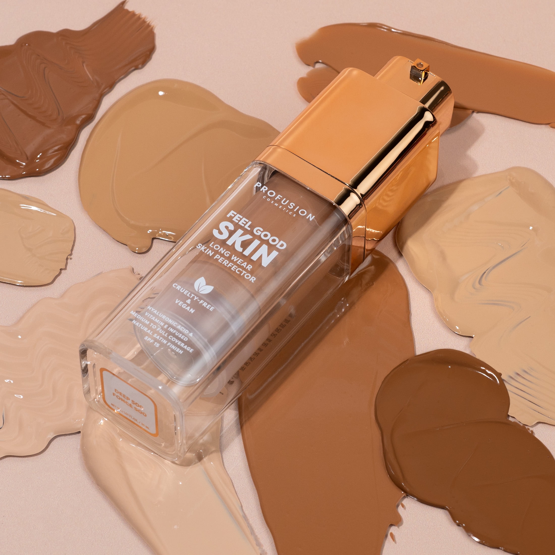 (2 pack) Profusion Cosmetics Feel Good Skin Long Wearing Skin Perfector Foundation Deep 510
