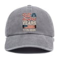 thumbnail image 5 of USA 250th Anniversary Baseball Cap, Patriotic Embroidered and Printed American Flag Dad Hat, Adjustable 4th of July Hat for Men and Women, Freedom Celebration Cap Grey, 5 of 6