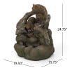Aza Callan Outdoor Bear Family Fountain, Light Brown and Moss