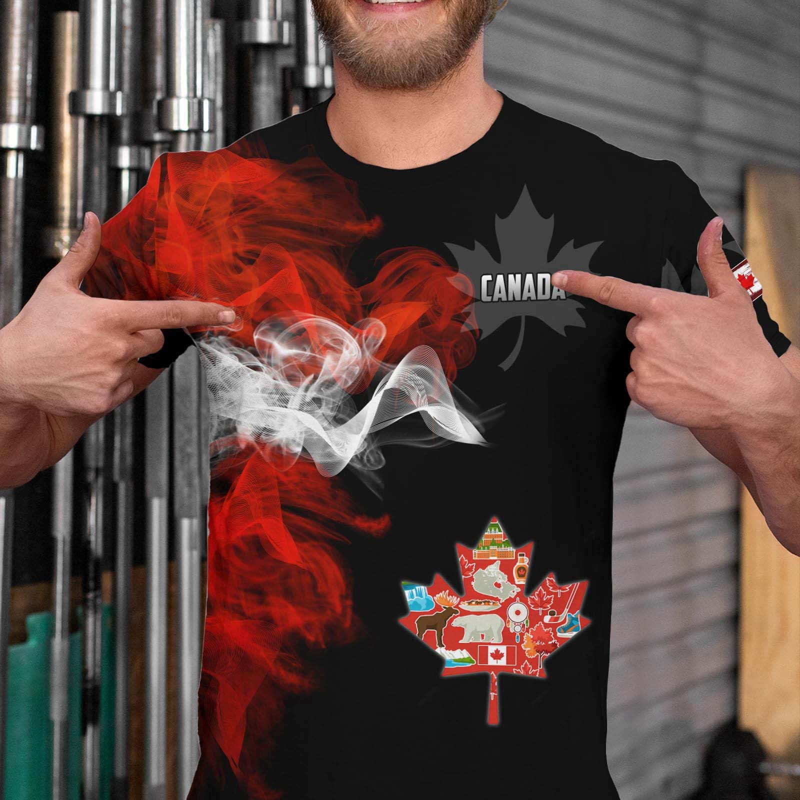 Men T Shirt for Men Canada Day Flag 3D Printing Short Sleeve Unisex Tee ...