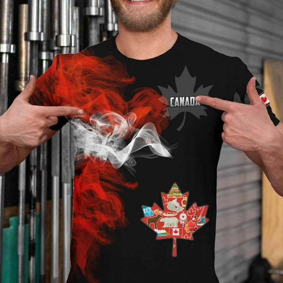 Canadian Maple Leaf Shirt For Men Canada Day Flag T Shirt 3D Printing Cool Short Sleeve Shirt Unisex Men T Shirts
