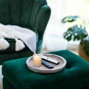 Hanobe Rustic Candle Plate Holder Tray: Round Wooden Decorative Tray, Farmhouse Wood Pillar Candle Holder Trays Kitchen Counter Dining Table Centerpiece