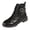 Black, variant on Women's Lace up Combat Ankle Boots Low Block Heeled Booties Side Zipper Memory Foam Cushioning Footwear for Denim Dresses Travel Black Size 8.5