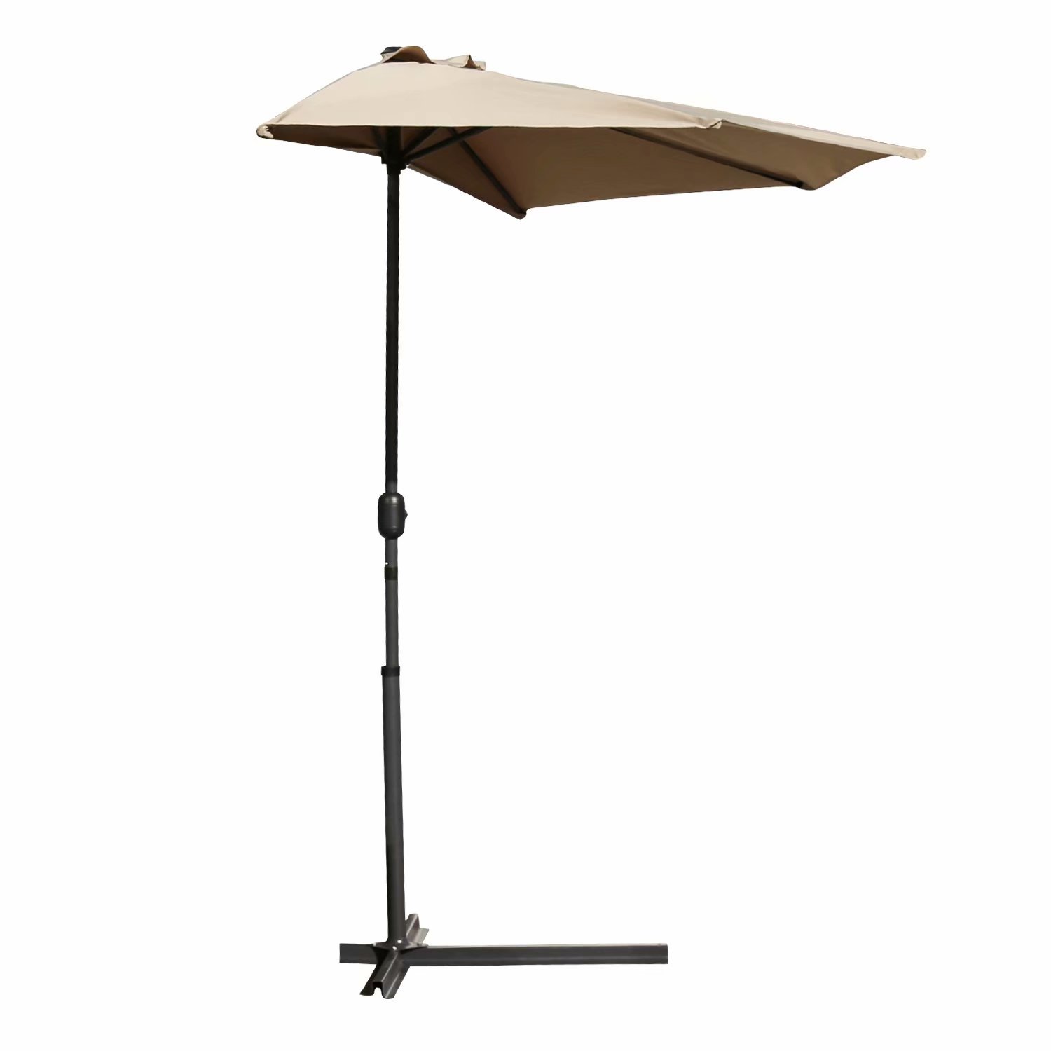 10 Ft Half Round Outdoor Patio Umbrella Wall Corner Yard Crank Umbrella 5 Ribs Spaar Org Pe