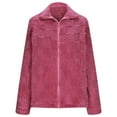 thumbnail image 6 of HTNBO Women Winter Casual Checkered Fleece Jacket Fuzzy Oversized Sherpa Jacket Shacket Faux Fur Coat, 6 of 7