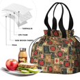 thumbnail image 4 of Pioneer Flower Floral Print Pattern Drawstring Lunch Bag Women - Drawstring Lunch Bag Insulated for Work Office - Stain-Resistant Large Lunchbags for Women with Multi-Pockets, 4 of 6