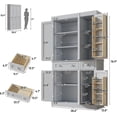 thumbnail image 2 of ChVans 71" Tall Kitchen Pantry with 6 Doors, Storage Cabinet with 2 Large Drawer 6 Hanging Shelves, Freestanding Cupboard for Dining Room Living Room, 2 of 7