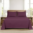 thumbnail image 3 of Mainstays Super Soft Brushed Microfiber Bed Sheet Set, Purple Eggplant, Queen, 4 Piece, 3 of 13