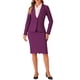 thumbnail image 1 of Conjuntos de traje para mujer INSPIRE CHIC, blazers de mangas largas y faldas lápiz, dos piezas, atuendos de trabajo, púrpura profundo M, 1 of 6