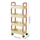 thumbnail image 3 of Carrito de almacenamiento con ruedas de 4 niveles y reposabrazos | Organizador de plástico para cocina y baño | 4 estantes con ruedas | Rojo, rosa, amarillo, blanco | 35 x 22 x 97 cm, 3 of 6