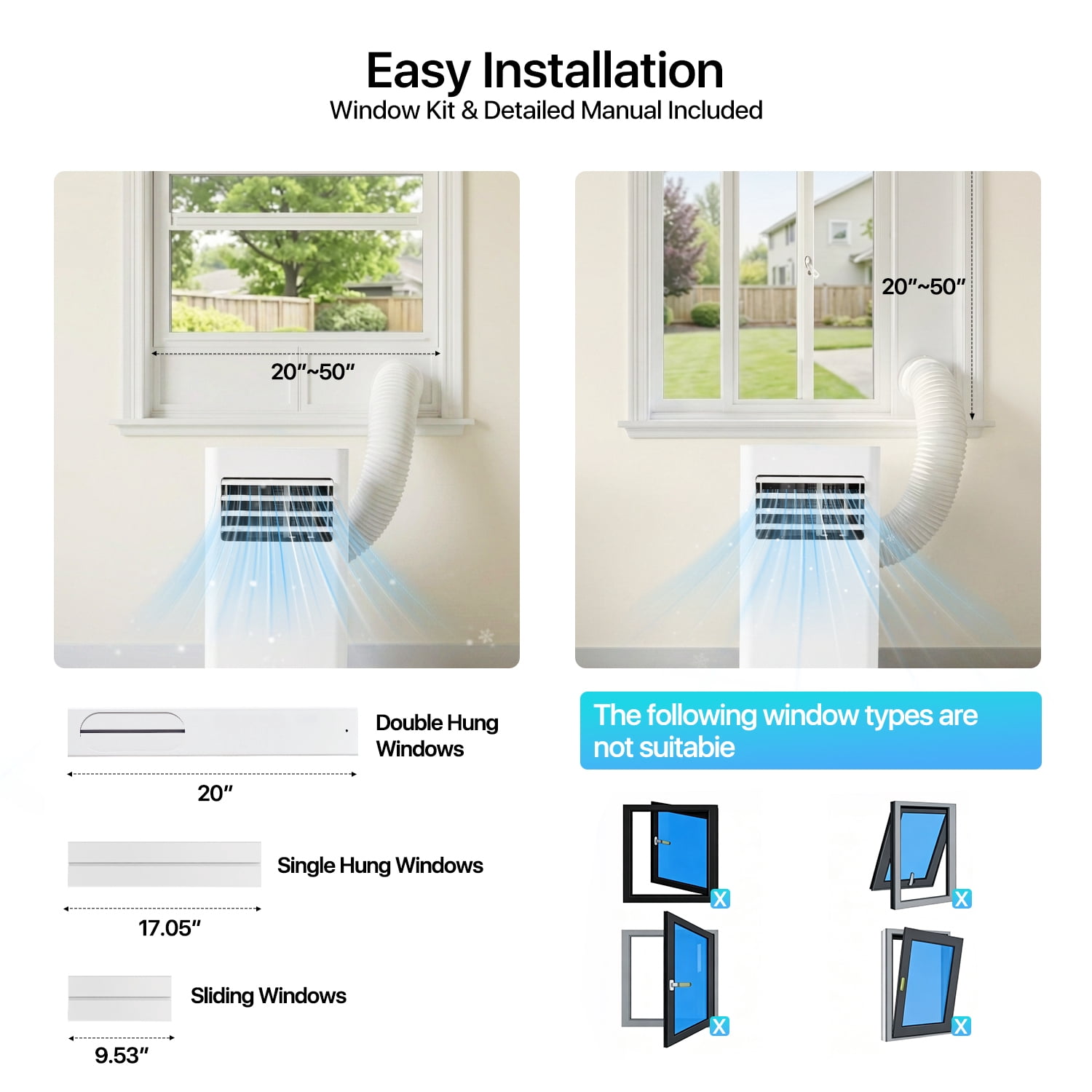Dateyes 10000 BTU 5-in-1 Portable Air Conditioner, Smart Standing Cooling and Heating Unit, Remote Control Dehumidifier & Fan for Bedroom, Indoor Room AC