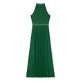 thumbnail image 3 of iiniim Women's Long Lyrical Dance Mesh Sleeveless Split Dress Modern Contemporary Dancewear Green L, 3 of 7