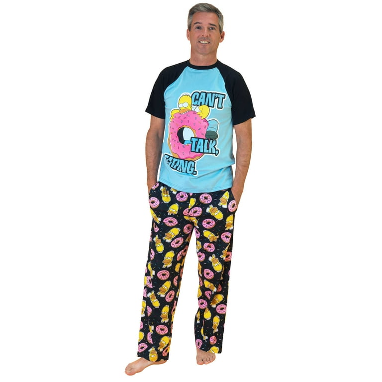 The Simpsons Mens Pajamas Blue Sizes S XXL