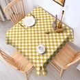 thumbnail image 2 of Yellow and White Checkerboard Pattern Square Tablecloth,Waterproof Square Table Cover,Wipeable Spillproof Washable Table Cover for Home Kitchen Party Decor 60"x60"(152x152cm), 2 of 6