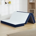 thumbnail image 1 of GELBIY TwinXL Folding Mattress with Carry Case, 6 Inch Tri Fold Memory Foam Mattress with Washable Cover, Foldable Mattress Topper with Non Slip Bottom, Pressure Relief,  78"X 38"X 6", Blue, 1 of 5