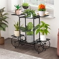 thumbnail image 6 of LINJH Vintage Metal Garden Cart Stand Planter Flower Rack Potted Holder Parisian Style, 6 of 10
