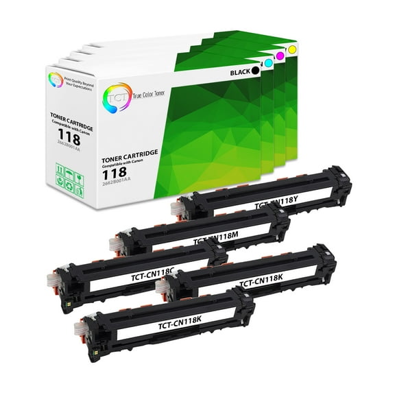 TCT 118 Toner Cartridge 5 Pack - Premium Compatible Replacement for Canon 118