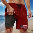thumbnail image 2 of Bainana Mens Swim Trunks American Flag 2 In 1 Patriotic Swim Shorts 4Th Of July Quick Dry Comfortable Beach Travel Sport Shorts, 2 of 4