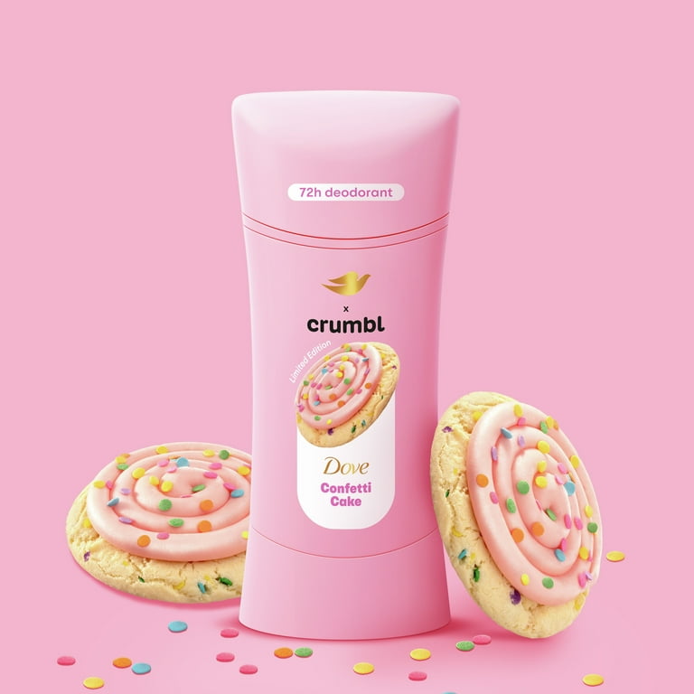 crumbl Dove デオドラント　セット Dove x Crumbl Strawberry Cookie Body Wash, Scrub